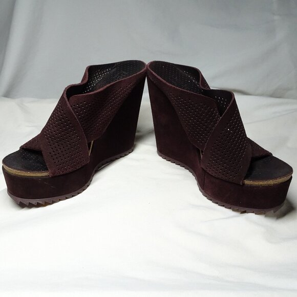 Pedro Garcia Espana Sueded Platform Wedge Sandals Shoes - Picture 5 of 13